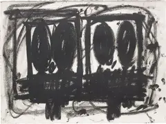 Untitled Anxious Drawing by Rashid Johnson, 2018, oil on cotton rag, sold Mar 2022