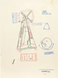 Jean-Michel Basquiat, Windmill, 1985, oilstick and graphite on paper