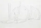 Andy Warhol, Still Life (Hammer and Sickle), 1977, graphite on paper