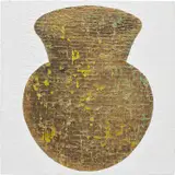 Farhad Moshiri, TINY JAR (GOLD ON GREEN), 2007, oil and paper collage on canvas mounted on panel