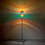 Ólafur Elíasson, Striped eye lamp, 2005, colour effect filter glass, steel, cable, bulb and plastic light switch