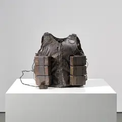 Life and Death Vest I (Rush Hour) by Jake and Dinos Chapman, 2017, bronze, sold Mar 2022