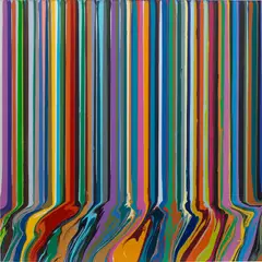Light Grey, Dark Blue by Ian Davenport, 2019, acrylic on aluminium mounted on aluminium panel, sold Mar 2022