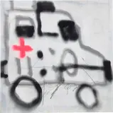 Robert Nava, Time Vehicle, 2019, acrylic, spray paint and oil pastel on canvas