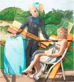 Larry Rivers, Large Summer Pregnancy, 1985-86, oil and graphite on paper and canvas mounted on sculpted foam board mounted on board