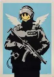 Flying Copper by Banksy, 2004, screen print on paper, sold Mar 2022