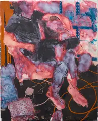Doron Langberg, Nisan and Idan in the Studio, 2015, oil on canvas