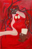 Milo Matthieu, A Letter, 2020, painted canvas collage, acrylic and oil on canvas
