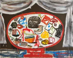 Eddie Martinez, Setting Suitable For A Blockhead, 2007, acrylic and spray paint on canvas