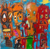 Aboudia, Untitled, 2015, oil stick and acrylic on canvas