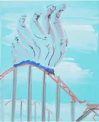 Tala Madani, Roller Coaster, 2021, oil on canvas
