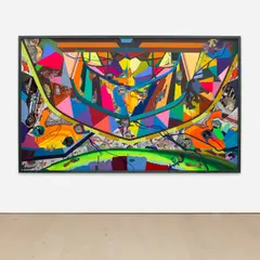Franz Ackermann, Oh Delhi, 2012, graphite, card, c-print, watercolour, marker and acrylic on Dibond, in artist's frame