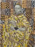 Marion Boehm, Evans, 2017, textile and photo collage on paper