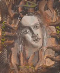 Untitled by Issy Wood, 2016, oil on canvas board, sold Apr 2022