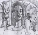 Gahee Park, Woman with Cigar, 2016, graphite on paper
