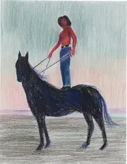 Instar by Caleb Hahne Quintana, 2021, coloured pencil and pastel on paper, sold Apr 2022