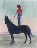 Caleb Hahne Quintana, Instar, 2021, coloured pencil and pastel on paper