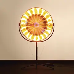 Ólafur Elíasson, Eye See You, 2006, stainless steel, aluminium, colour-effect filter, cable and monofrequency bulb