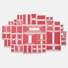Barry McGee, 29 Elements, 2011, acrylic on wood panel, in 29 parts