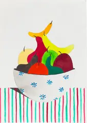 Nicolas Party, Untitled (Christmas Card), 2012, gouache and graphite on card