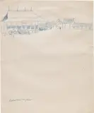 Kyoto Imperial Palace by Andy Warhol, 1956, pen on paper, sold Apr 2022