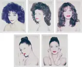 Five Works: (i) Joan Collins ; (ii) Jane Fonda ; (iii) Carly Simon ; (iv) Karen Kain ; (v) Karen Kain by Andy Warhol, 1985, unique Polaroid print, sold Apr 2022