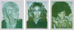 Three works: (i) Drag Queen Looking Right with Necklace ; (ii) Drag Queen (E.M Studded Shirt) ; (iii) Drag Queen with Chin on Hand by Andy Warhol, 1974, unique Polaroid print, sold Apr 2022