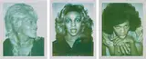 Three works: (i) Drag Queen Looking Right with Necklace ; (ii) Drag Queen (E.M Studded Shirt) ; (iii) Drag Queen with Chin on Hand by Andy Warhol, 1974, unique Polaroid print, sold Apr 2022