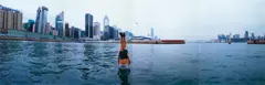 Li Wei, Li Wei Falls to HK, 2006, c-print mounted on Diasec, in 4 parts