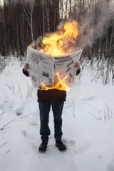 Tim Parchikov, Burning News, 2011, Chromogenic print, mounted