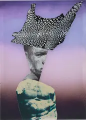 Raphaël Barontini, Toussaint Louverture, 2017, digital print and silkscreen on fabric stitched on fabric