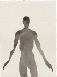 Antony Gormley, Learning to be XX, 2013, carbon and casein on paper