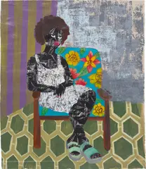 Spinster by Odinakachi Okoroafor, 2020, acrylic on canvas, sold Apr 2022