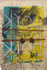 Oscar Murillo, Untitled, 2012, silkscreen and oil stick on paper, in artist's frame