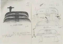 Thierry De Cordier, Untitled, 1990, graphite and charcoal on paper, in 2 parts
