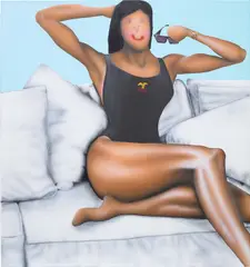 Evgen Čopi Gorišek, Heaven, 2021, spray paint, oil stick and acrylic on linen