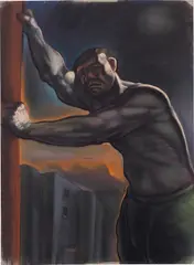 Peter Howson, Lonely Hero, 1980, pastel on paper