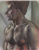 Peter Howson, The Bodybuilder, 1986, pastel on paper