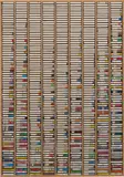 Gregor Hildebrandt, Kassettenkasten: Best, 2012, acrylic on inlays, plastic cassette cases, in artist's wooden frame