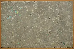 Papercrete by Oscar Tuazon, 2009, paper, concrete and wood, in artist's frame, sold Apr 2022