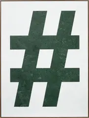 Gabriele de Santis, Hashtag Work, 2013, acrylic on marble, in artist's frame