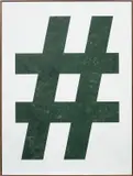 Gabriele de Santis, Hashtag Work, 2013, acrylic on marble, in artist's frame