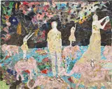 Maria Berrio, The Riders II, 2012, mixed media collage on canvas