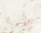 Cy Twombly, Untitled, 1962, lead pencil, wax crayon, coloured pencil and oil on canvas