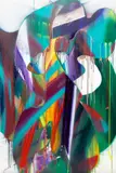 Ohne Titel by Katharina Grosse, 2017, acrylic on canvas, sold Jun 2022