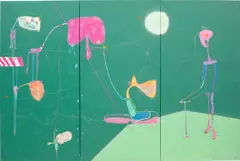 Rafa Macarrón, Machaquito, 2011, mixed media on canvas, in 3 parts