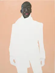 Amoako Boafo, Bailike, 2019, oil and pencil on vinyl