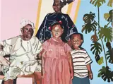 Joy Labinjo, Visiting Great Grandma, 2018, oil and household paint on canvas