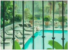 Caroline Walker, Study for Pool Views, 2015, oil on paper