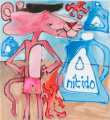 Katherine Bernhardt, Wash Everything, 2020, acrylic and spray paint on canvas
